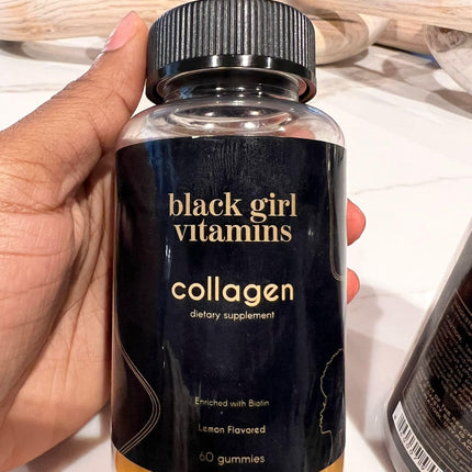 Black Girl Vitamins Collagen Gummies – Hair, Skin & Nails Support | Lemon, 60ct