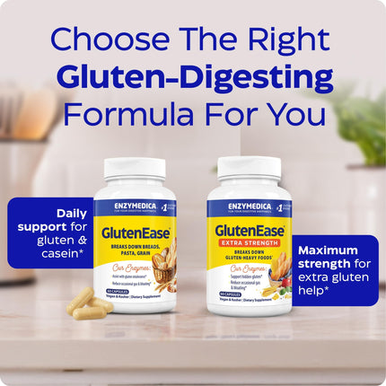GlutenEase by Enzymedica | Advanced Digestive Enzymes for Gluten & Casein (120 Capsules)