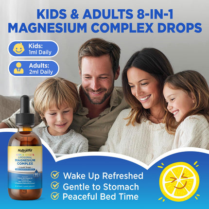 Liposomal Magnesium Drops 400mg – Triple-Source Mg with D3, K2, B6, Zinc, Taurine, L-Theanine & Chamomile (4 oz)