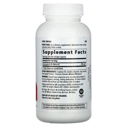 GNC CoQ10 200mg Supplement, Supports Heart Health, 60 Servings