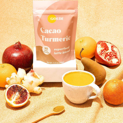 GOLDE Cacao Turmeric Superfood Latte Blend – Plant Based, Keto, Sugar-Free