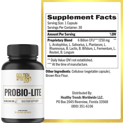 Golden After 50 Probio-Lite – Gut Health & Digestion Support | Probiotics for Men & Women