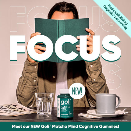 Goli Matcha Mind Gummies – 180 Count | Cognizin for Focus & Brain Health | Vegan, Non-GMO, Gluten-Free