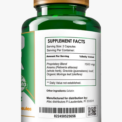 Graviola Soursop Green Superfood for Antioxidant Support (120 Capsules Pack of 2)