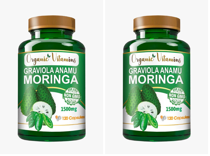 Graviola Soursop Green Superfood for Antioxidant Support (120 Capsules Pack of 2)