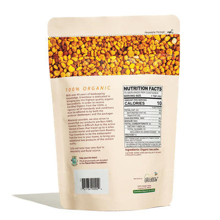 Greenbow Organic Bee Pollen – USDA Organic, Non-GMO, 8oz