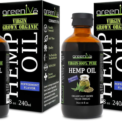 GreenIVe Organic Peppermint Hemp Oil 224,000mg – Cold Pressed (2-Pack)