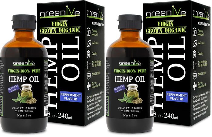 GreenIVe Organic Peppermint Hemp Oil 224,000mg – Cold Pressed (2-Pack)