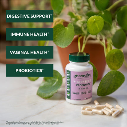 Greens First Women's Health Probiotics - 20B CFU for Digestive, Immune & Vaginal Health