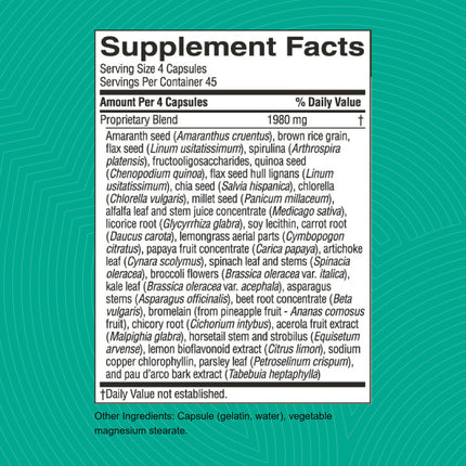 Nature's Sunshine Ultimate Greenzone - 180 Capsules | Supports Immunity, Balanced pH, Grains & Herbs