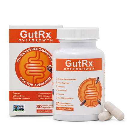 GutRx Overgrowth Probiotics for Gut Health — Saccharomyces boulardii, 30 Capsules