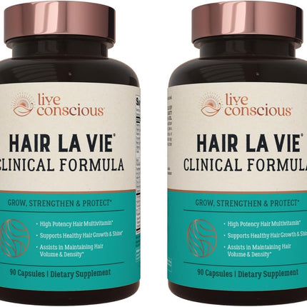 Hair La Vie Live Conscious Clinical Formula Hair Vitamins – Biotin & Saw Palmetto (2-Pack)