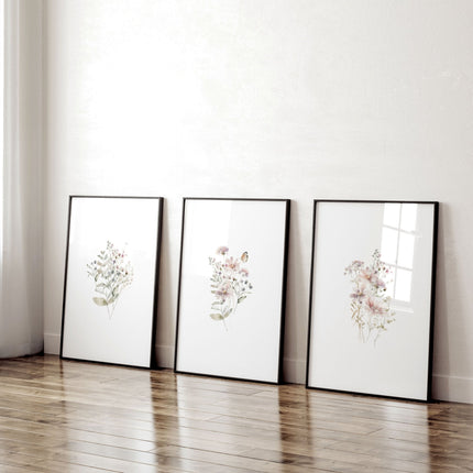 Hallway Prints Set of 3 | Pastel Shabby Chic Wall Art