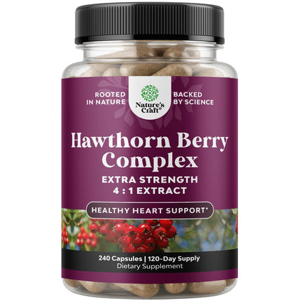 High Strength Hawthorn Berry Capsules 4-1 – Heart Health & Digestion (240 Count)