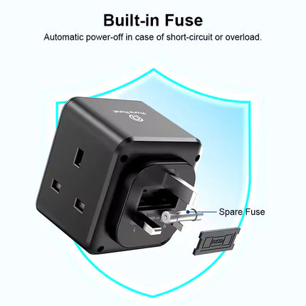 Phone Planet PD20W Universal Adaptor with USB-C and USB-A sockets | UK plug