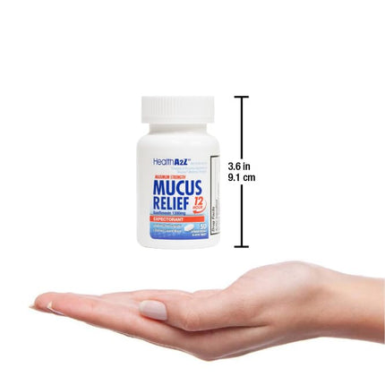 HealthA2Z Mucus Relief – Guaifenesin 1200 mg, 50 Tablets, 12-Hour Expectorant