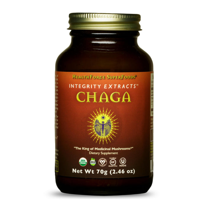 HealthForce SuperFoods Integrity Extracts Chaga Powder – 70 g | Organic, Vegan, Kosher, Gluten-Free