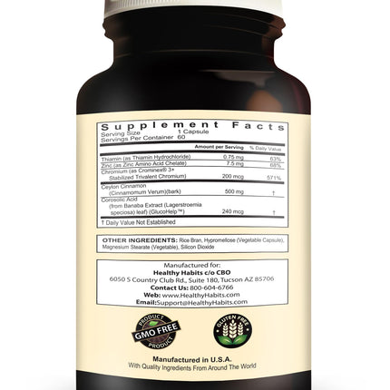 Healthy Habits StrictionD with Banaba, Cinnamon & Crominex 3+