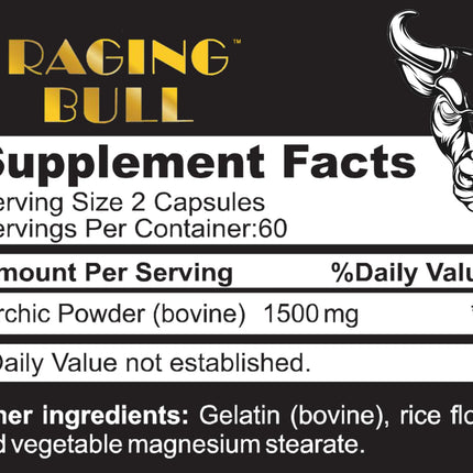 Healthy 'N Fit Raging Bull Mega Orchic - 120 Capsules (40 Day Supply) Premium Raw Orchic Glandular, Increase T Naturally