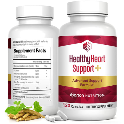 HealthyHeart Support+ 6-in-1 Heart Health Supplement – Barton Nutrition – 120 Capsules
