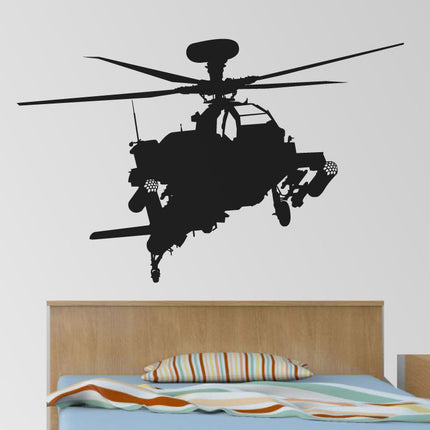 Apache Helicopter Wall Sticker – Military Aircraft Wall Art for Boys Bedroom