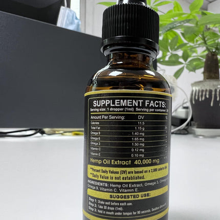 (4-Pack) High Potency Hemp Oil - Immune Support, Focus & Relaxation