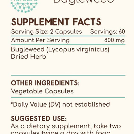 HerbEra Bugleweed 120 Capsules – 400 mg Each | Lycopus virginicus