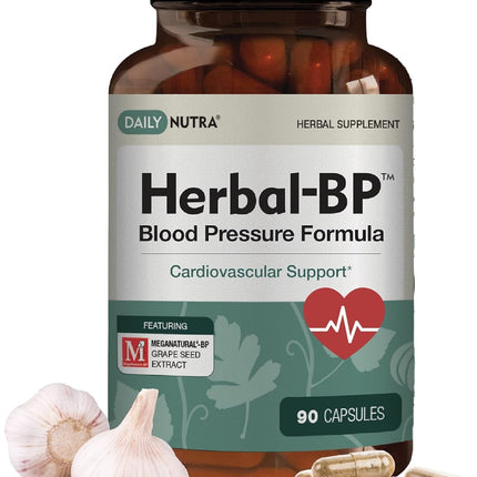Herbal-BP Natural Blood Pressure Supplement – 3-Pack (Grape Seed, Garlic, Hawthorn)