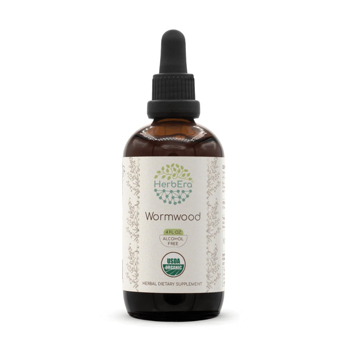 HerbEra Wormwood B120 USDA Organic Tincture - Alcohol-Free, High-Potency Herbal Drops (4 oz)