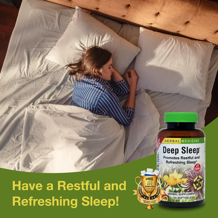 Herbs Etc. Deep Sleep Softgels – Herbal Sleep Support with Passionflower, Chamomile & Lemon Balm – 120 Softgels (2 Pack)