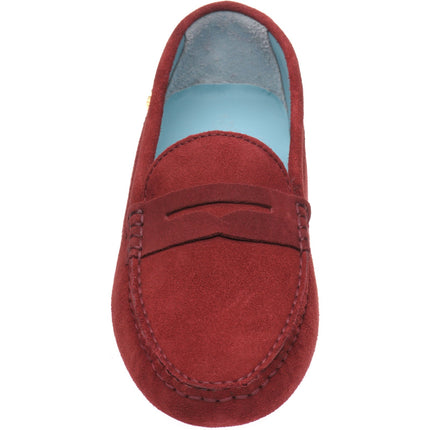 Herring Louisa ladies rubber-soled driving moccasins in burgundy suede