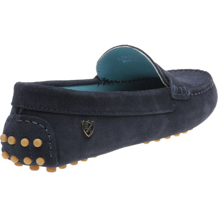 Herring Louisa ladies rubber-soled driving moccasins in navy suede