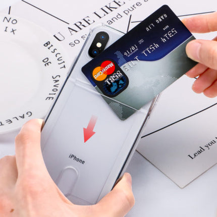 Soft TPU Clear Case With Card Slot - For iPhone X / Xs