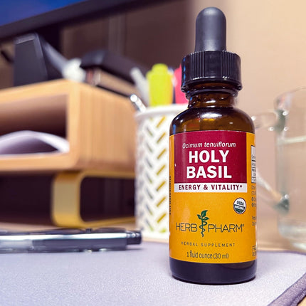 Herb Pharm Holy Basil (Tulsi) Liquid Extract – Certified Organic, Energy & Vitality (4 oz)