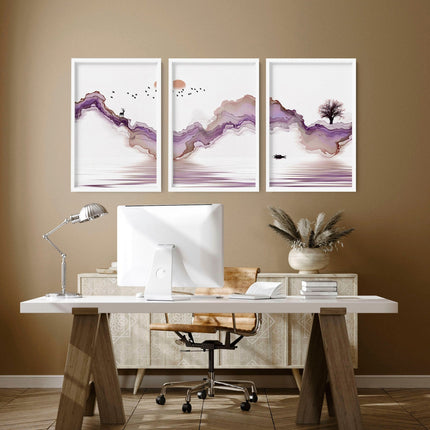 Office art | set of 3 Japanese wall art