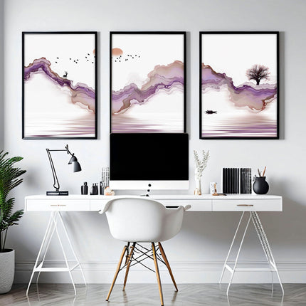 Office art | set of 3 Japanese wall art