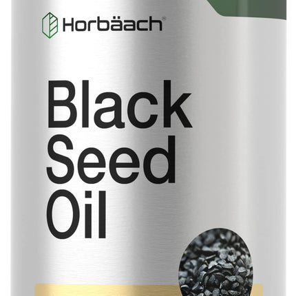 Horbäach Black Seed Oil Liquid 16oz – 4600mg | Cold Pressed Nigella Sativa, Vegetarian & Non-GMO