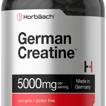 Horbaach German Creatine Monohydrate 5000mg | 250 Capsules | Non-GMO & Gluten Free