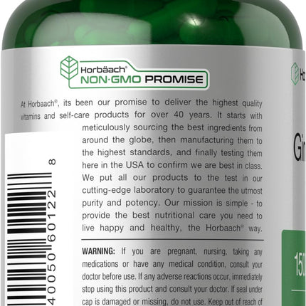 Horbäach Ginger Root Capsules 1500 mg | 150 Pills | Non-GMO, Gluten Free | Ginger Root Extract (Pack of 2)