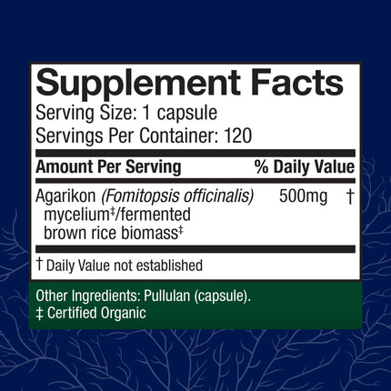 Host Defense Agarikon Capsules – Immune Support Mushroom Supplement – 120 Capsules