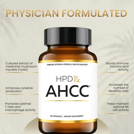 HPD Rx Premium AHCC & Shiitake Mushroom 1100 mg per Serving – Immune Support, 30-Day Supply