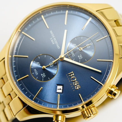 Hugo Boss Men's Watch Associate Yellow Gold Blue HB1513841