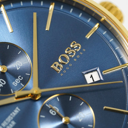 Hugo Boss Men's Watch Associate Yellow Gold Blue HB1513841