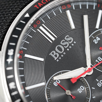 Hugo Boss Men's Watch Chronograph Black Driver Fabric Leather HB1513087