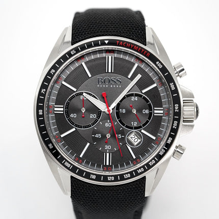 Hugo Boss Men's Watch Chronograph Black Driver Fabric Leather HB1513087