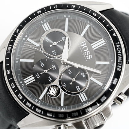 Hugo Boss Men's Watch Chronograph Black Driver Leather HB1513085
