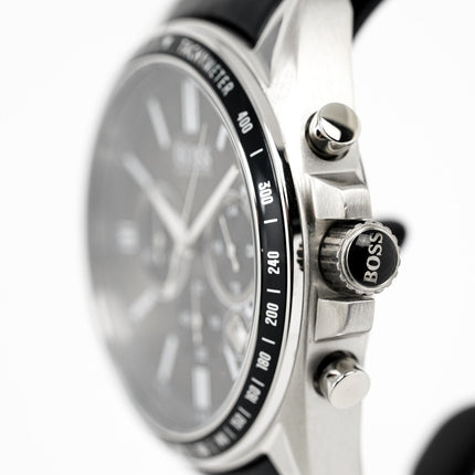 Hugo Boss Men's Watch Chronograph Black Driver Leather HB1513085