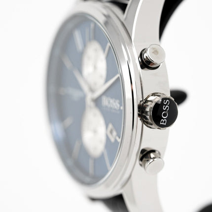 Hugo Boss Men's Watch Chronograph Blue Jet Leather HB1513283