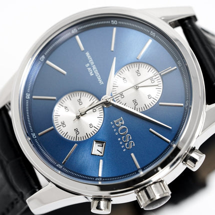 Hugo Boss Men's Watch Chronograph Blue Jet Leather HB1513283