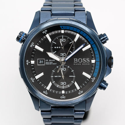 Hugo Boss Men's Watch Chronograph Globetrotter Blue PVD HB1513824